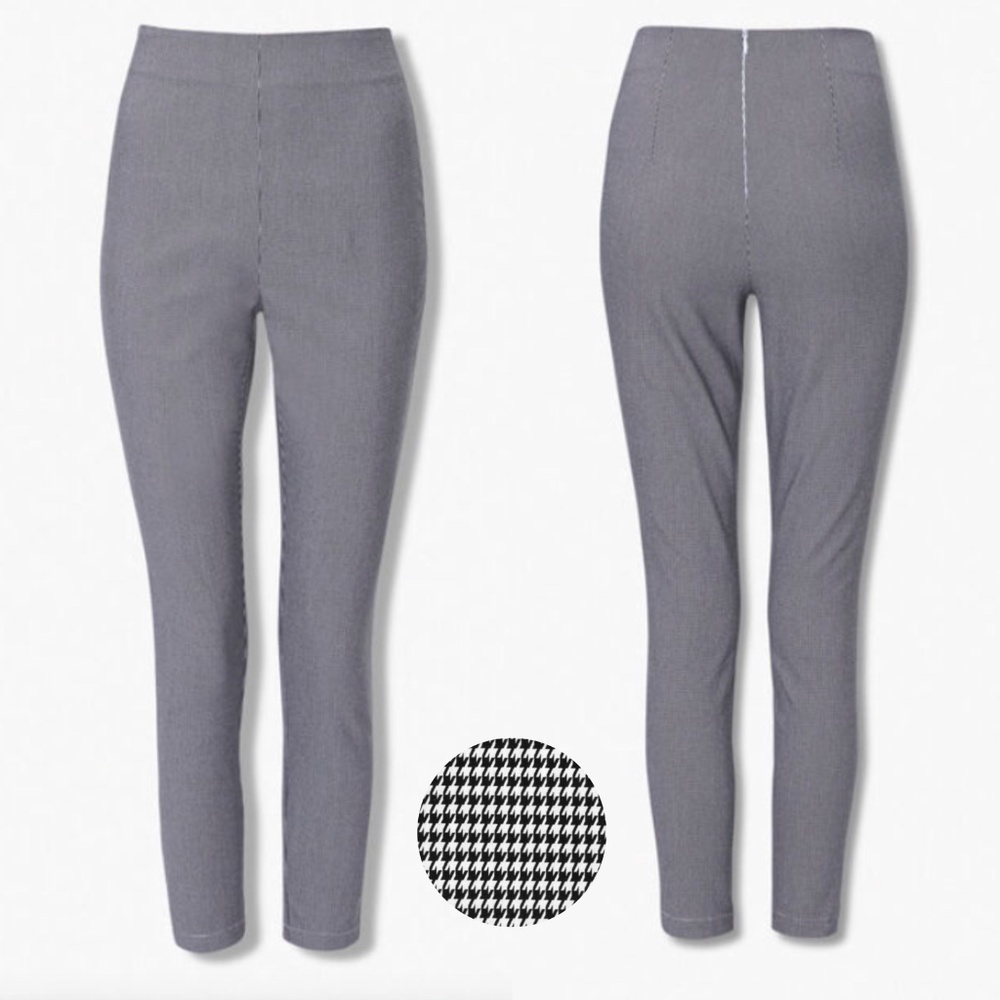 NWT Forever 21 Black Cream Micro Houndstooth High Rise Leggings NWOT